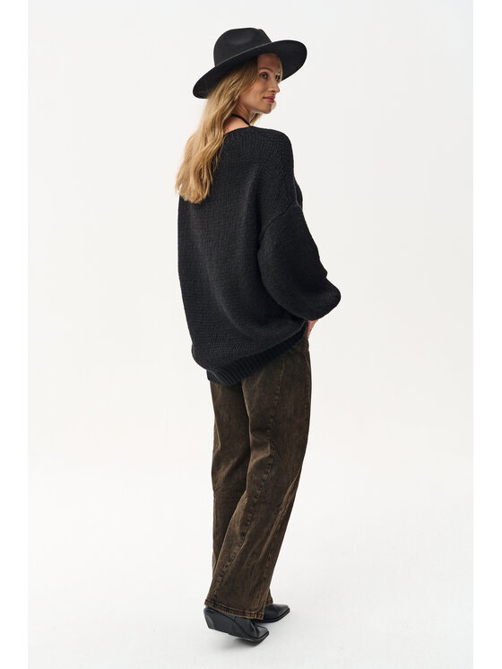blue shadow blue shadow Sweter Lixi Czarny Regular Fit