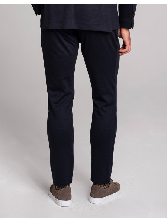 Borgio Borgio Spodnie garniturowe nepi Granatowy Slim Fit