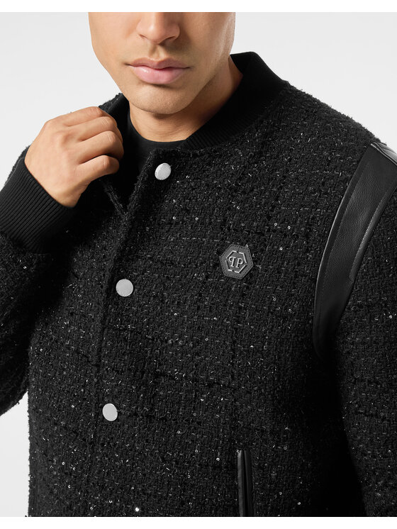 PHILIPP PLEIN PHILIPP PLEIN Kurtka bomber 26049 Czarny Regular Fit