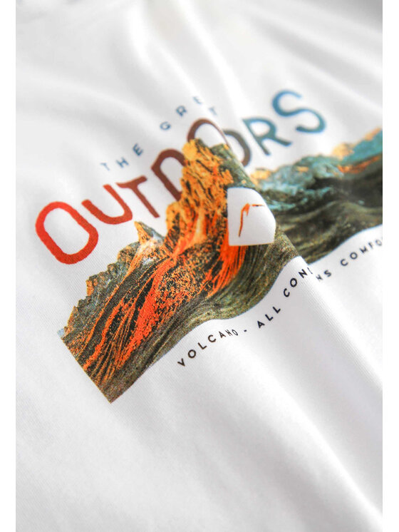 Volcano Volcano T-Shirt T-MOUNTAINS Biały Regular Fit