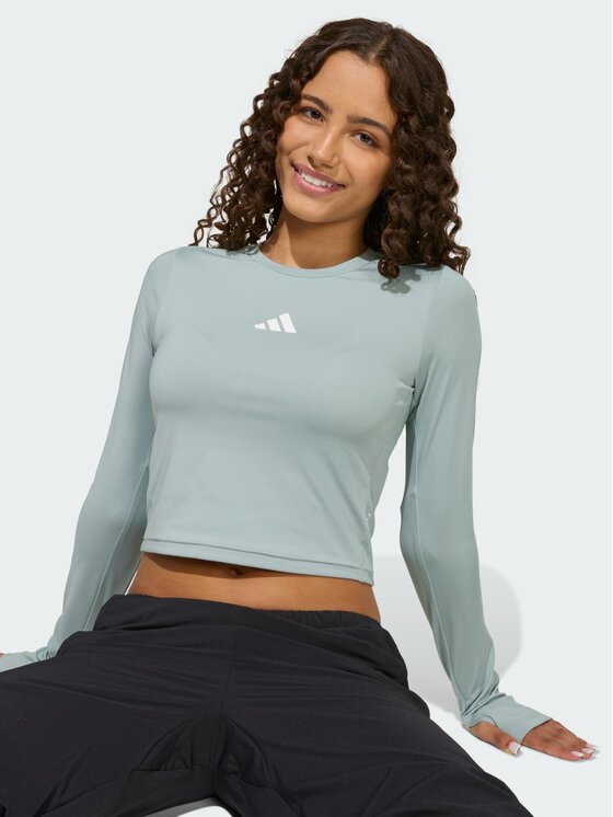 adidas adidas Longsleeve 158917 Zielony Fitted Fit