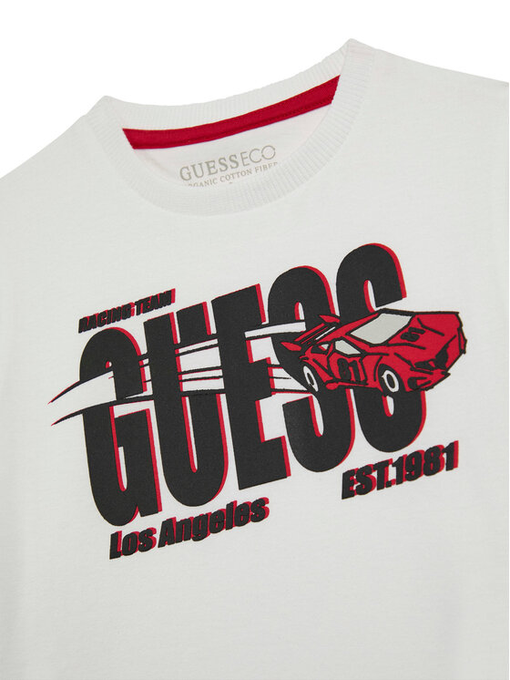Guess Guess T-Shirt N6RI00 K8HM4 Biały Regular Fit