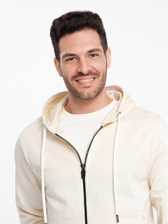 Ombre Ombre Mikina OM-SSBZ-0178 Écru Classic Fit