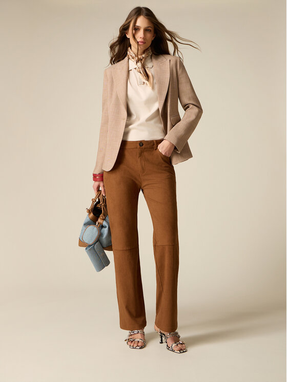Oltre Oltre Pantaloni di tessuto P04XR109529N012 Marrone Regular Fit