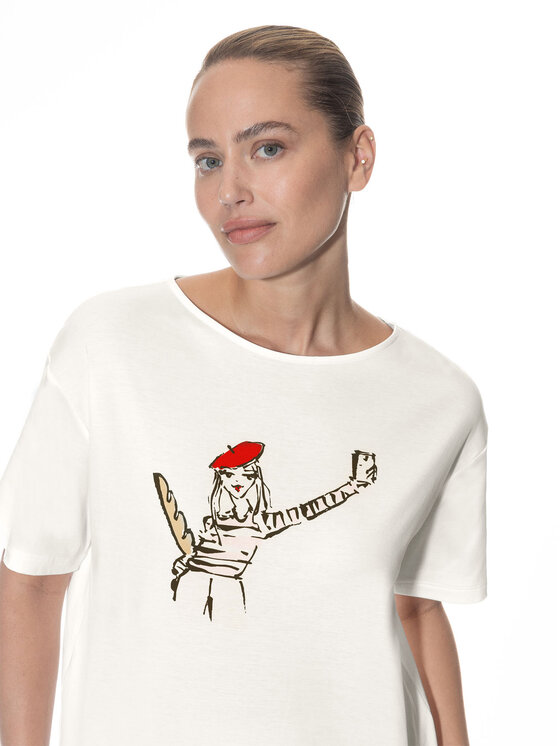 Mey Mey T-Shirt 1210064 Beżowy Comfortable Fit