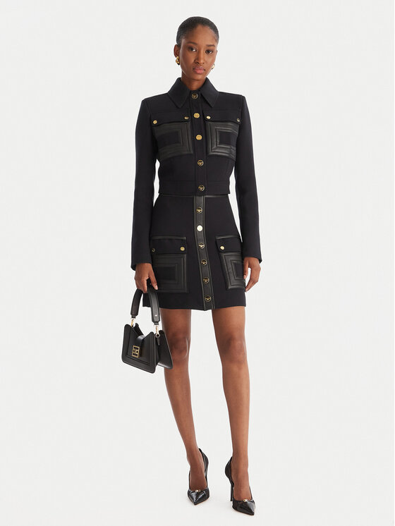 Elisabetta Franchi Elisabetta Franchi Trapézová sukně GO-120-57E2-V490 Černá Regular Fit