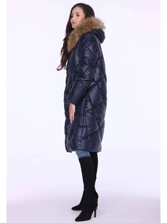 Perso Perso Kurtka damska BLH220039FXF Granatowy Regular Fit