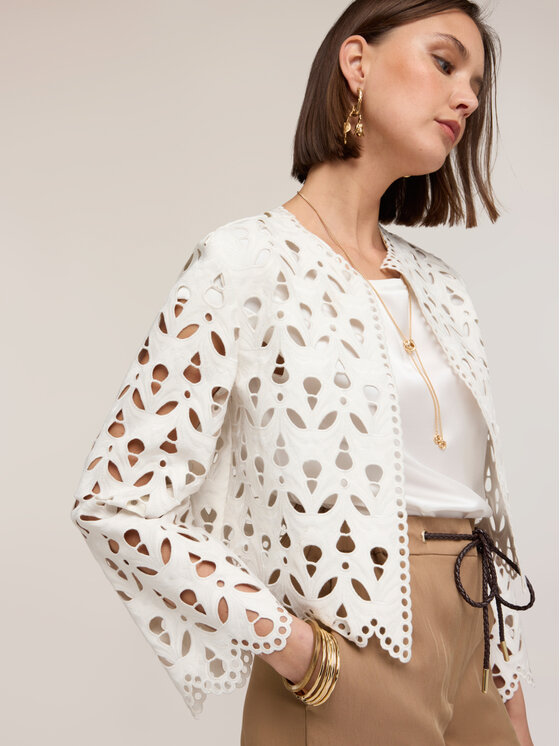 Motivi Motivi Giacca in similpelle R301W000172N011 Bianco Regular Fit