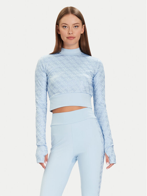 Guess Guess Halenka W5BP48 K7182 Světle modrá Slim Fit