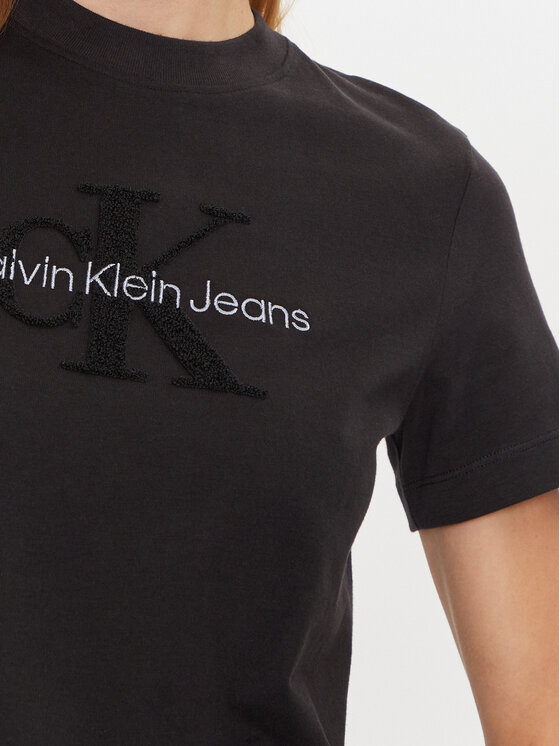 Calvin Klein Jeans Calvin Klein Jeans T-Shirt Chenille J20J224244 Schwarz Regular Fit