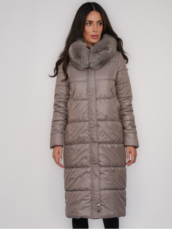 FAN LEATHER FAN LEATHER Kurtka puchowa Puchowa z Kapturem 110 Szary Loose Fit