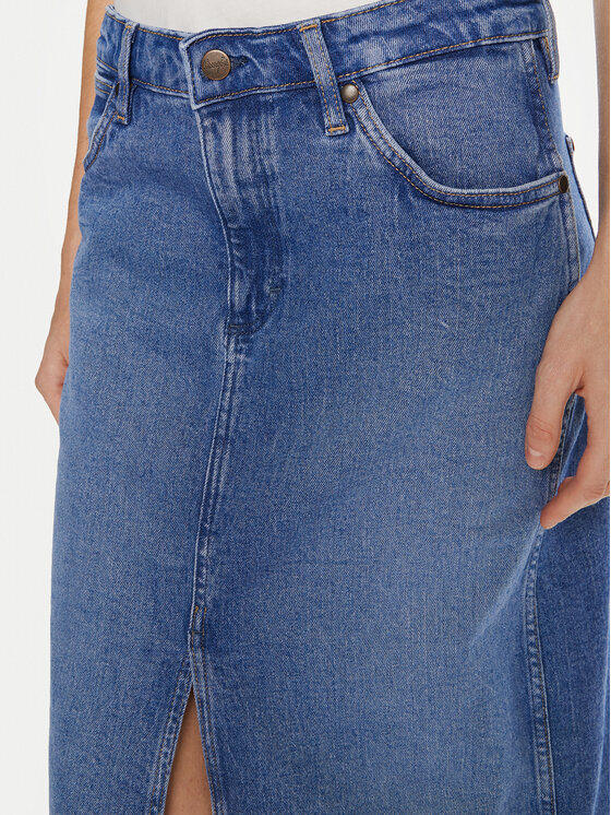 Wrangler Wrangler Spódnica jeansowa 112356425 Niebieski Regular Fit