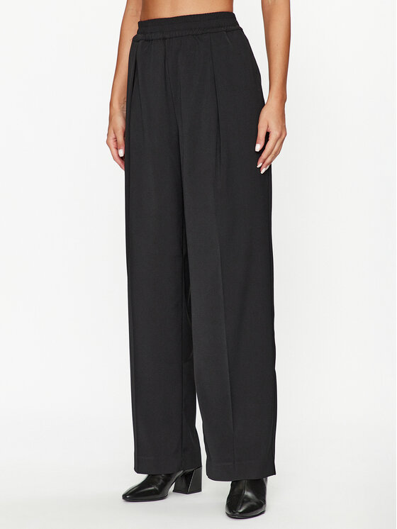 Samsøe Samsøe Bavlnené nohavice Julia F23100048 CLR000021 Čierna Relaxed Fit