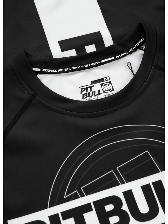 PITBULL PITBULL Koszulka techniczna Rashguard Hilltop Sports II M Czarny Slim Fit