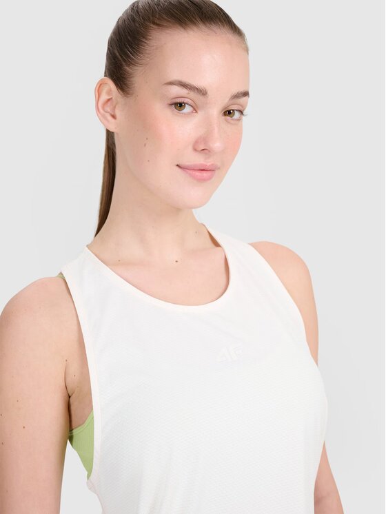 4F 4F Tank top 4FWSS25TFSLF412-11S Biały Oversize