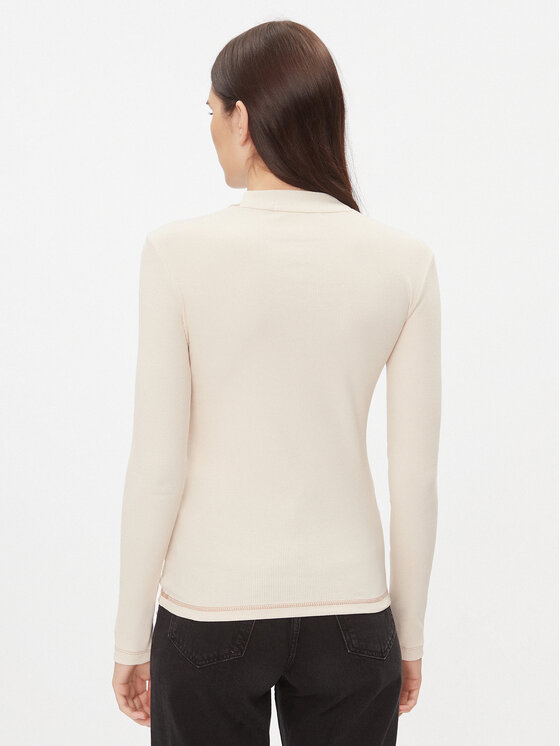 Calvin Klein Jeans Calvin Klein Jeans Rollkragenpullover Hero Monologo J20J222973 Écru Slim Fit