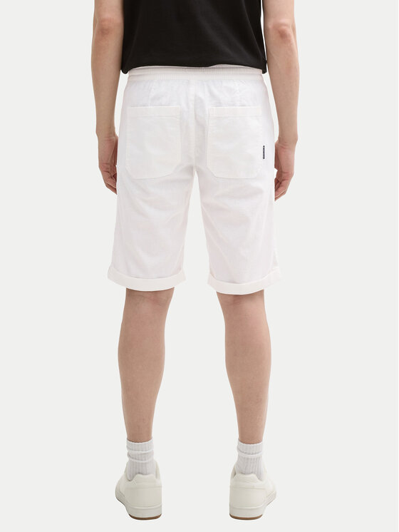 Tom Tailor Tom Tailor Šortky z materiálu 1044715 Bílá Regular Fit