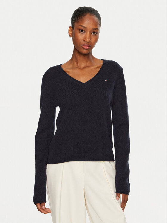 Tommy Hilfiger Tommy Hilfiger Džemper WW0WW43505 Tamnoplava Regular Fit