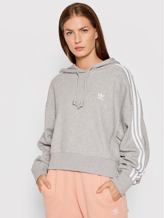 Felpa adicolor Classics Crop H34615 Grigio Relaxed...