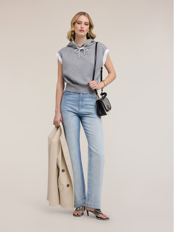 Motivi Motivi Felpa G070W003580N0S3 Grigio Cropp Fit