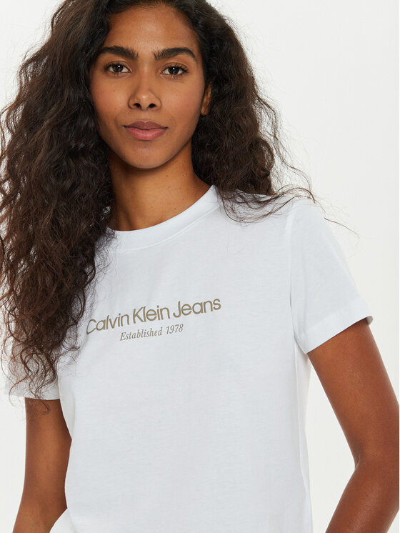 Calvin Klein Jeans Calvin Klein Jeans Тишърт Institutional J20J224914 Бял Regular Fit