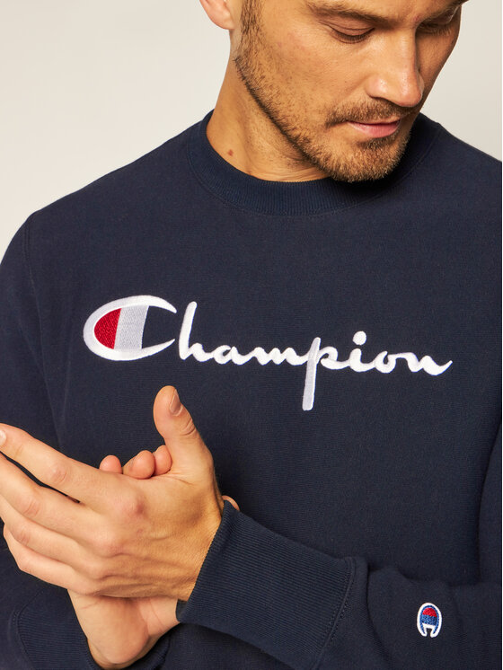 Champion Champion Світшот Script Logo 215211 синій Custom Fit