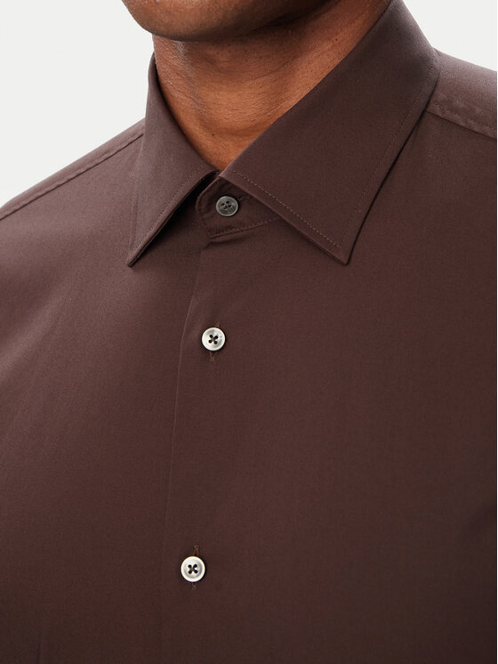 BOSS BOSS Camicia H-Hank 50469345 Marrone Slim Fit