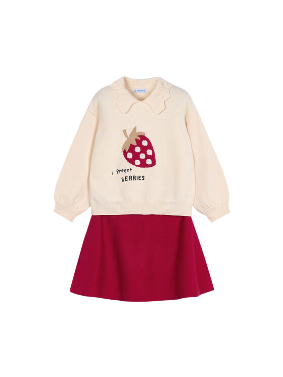 Mayoral Komplet bluza i spódniczka 4932 Beżowy Regular Fit