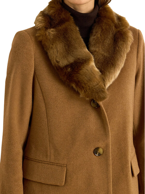 LAUREN RALPH LAUREN LAUREN RALPH LAUREN Płaszcz wełniany 297P04148002 Brązowy Straight Fit