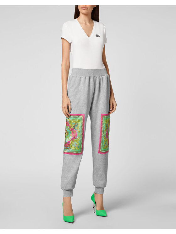 PHILIPP PLEIN PHILIPP PLEIN Joggers kalhoty 4105 Šedá Regular Fit