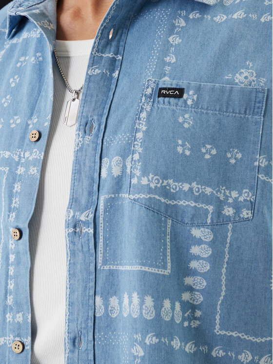 RVCA RVCA Hemd Frame Chambray AVYWT00507 Himmelblau Regular Fit