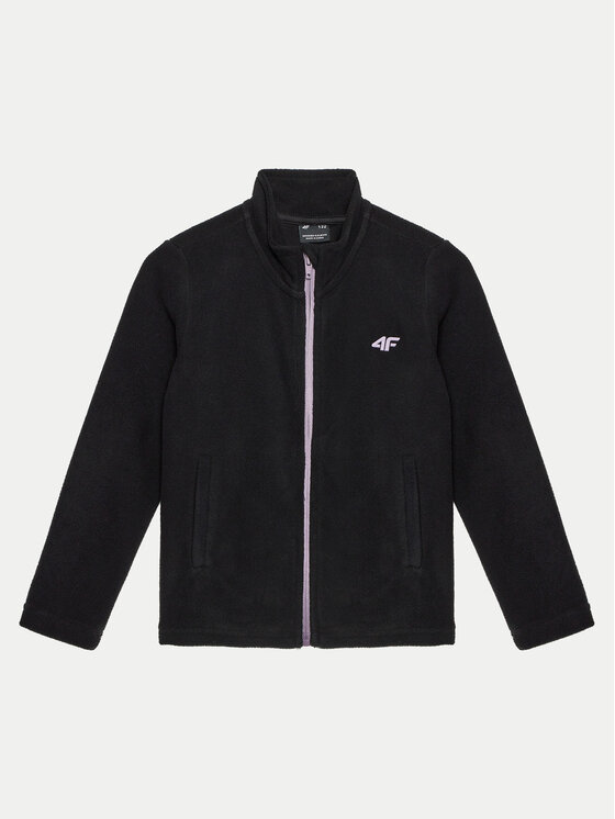 4F Fleecová mikina 4FJWMM00TFLEF261 Čierna Slim Fit