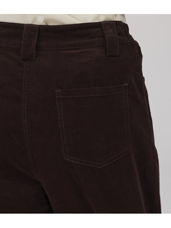 Lee Cooper Lee Cooper Spodnie materiałowe GAJA Brązowy ciemny Wide Leg