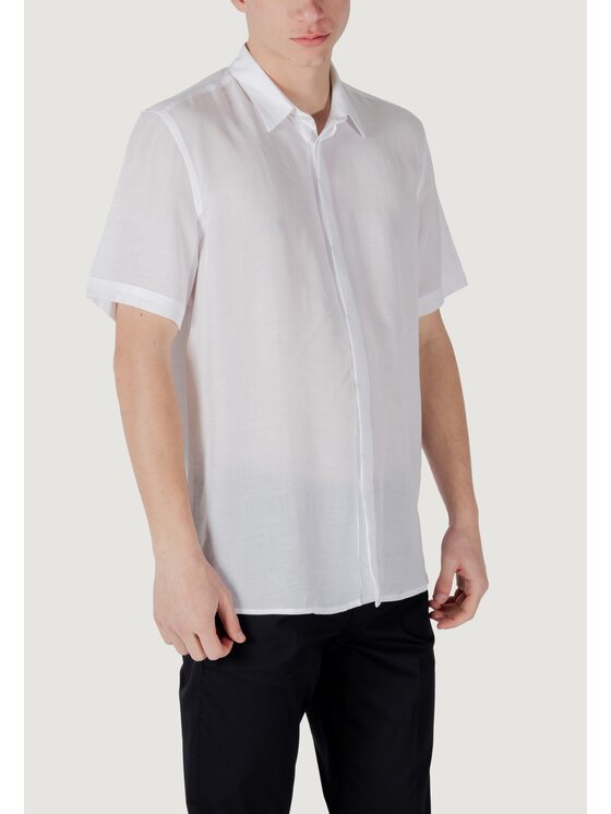 Antony Morato Antony Morato Camicia ADALIA REGULAR FIT WITH LOGOED METAL BADGE Bianco Regular Fit