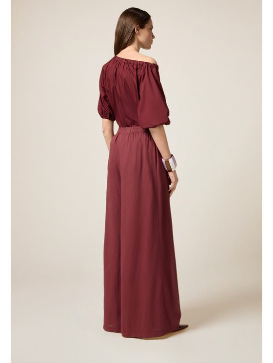 Oltre Oltre Pantaloni di tessuto P712J002419N036 Bordeaux Baggy Fit