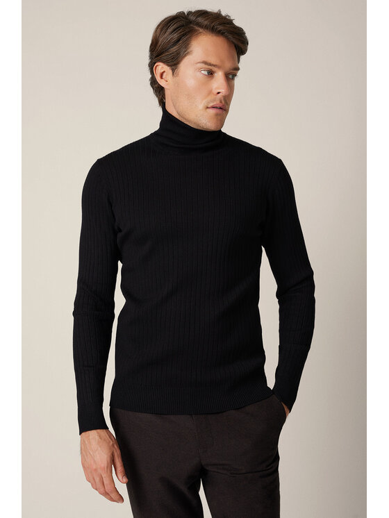 Lancerto Lancerto Sweter Vorn SW073225000084 Czarny Regular Fit