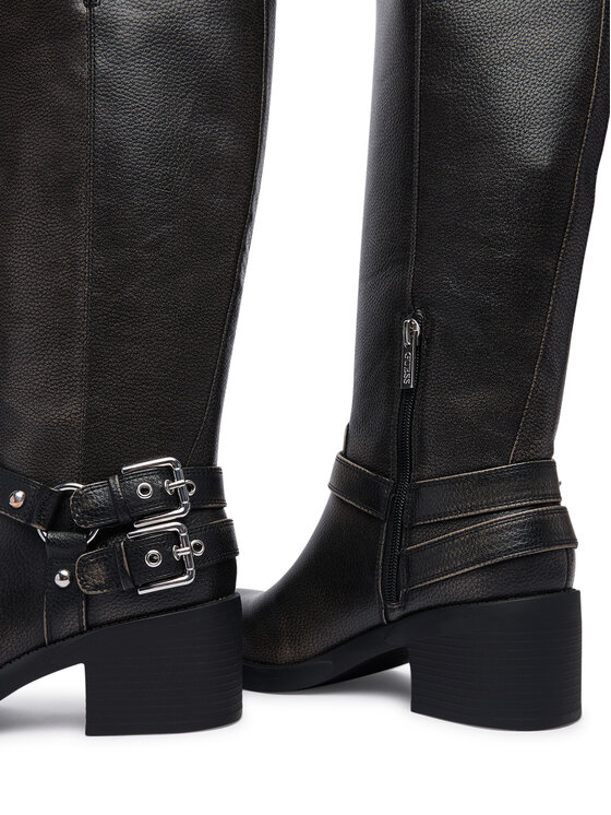 Guess Guess Kozaki FLTMAT LEA11 Czarny