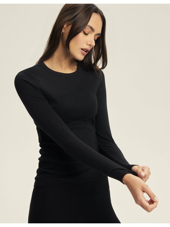 Esotiq Esotiq Bluzka 44073 Czarny Regular Fit