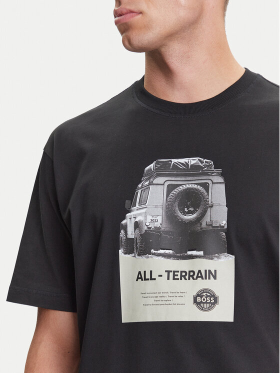 BOSS BOSS T-särk Te_Wagon 50546958 Must Relaxed Fit