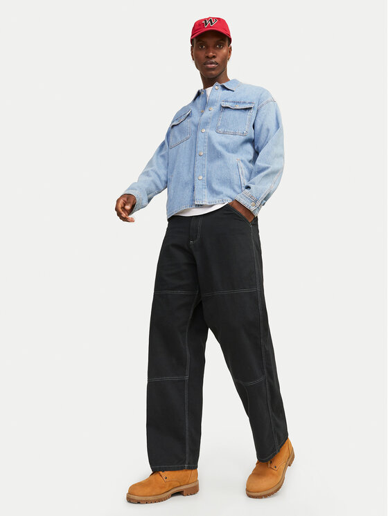 Jack & Jones Jack & Jones Bavlnené nohavice Owen 12273515 Čierna Baggy Fit