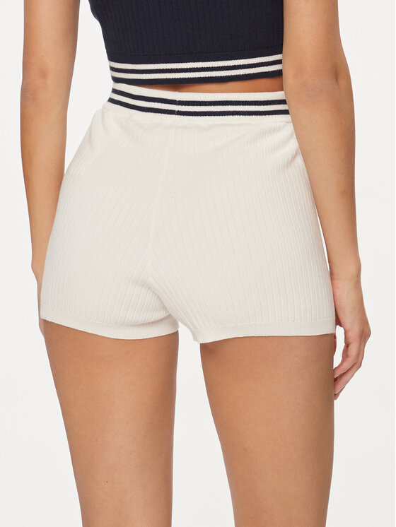 Tommy Jeans Tommy Jeans Stoffshorts Script DW0DW17781 Weiß Slim Fit