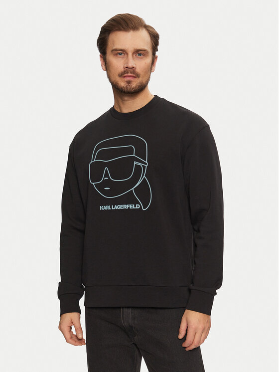 Pánská Mikina KARL LAGERFELD, Velikost:3XL, Barva: Černá, 705176 551900