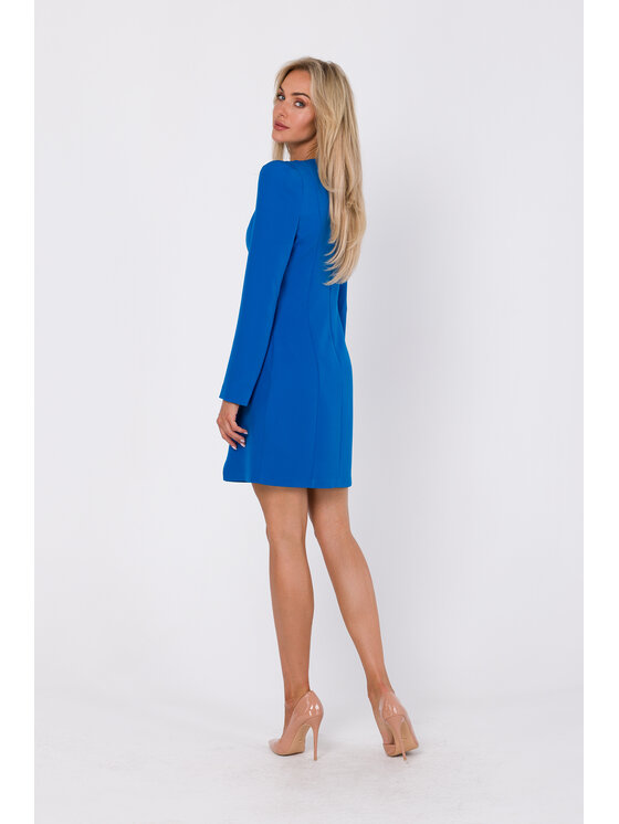 Made of Emotion Made of Emotion Koktejlové šaty M755 Modrá Modern Fit