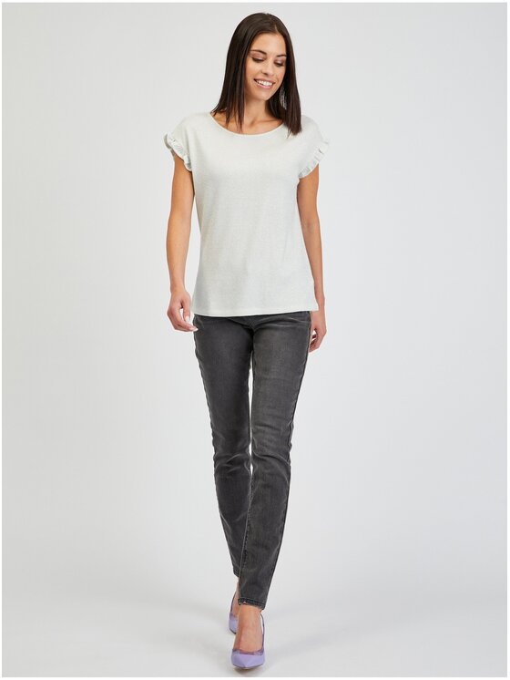 Orsay Orsay T-Shirt 154156001000__L Biały Regular Fit