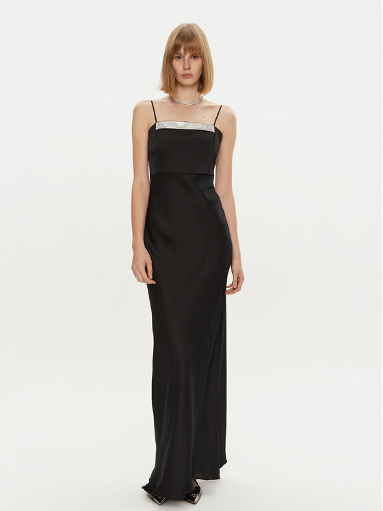 Simona Corsellini Simona Corsellini Abendkleid A24CEAB047 Schwarz Slim Fit
