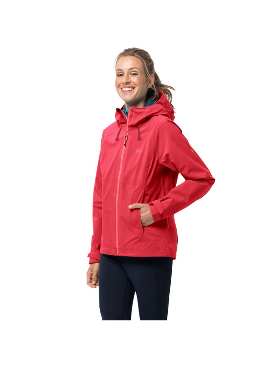 Jack Wolfskin Jack Wolfskin Kurtka przejściowa Highest Peak 3l Jkt W Czerwony Regular Fit