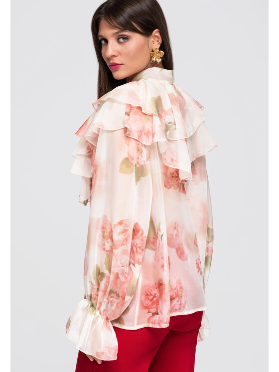 Ombre Ombre Košile OW-SH-E0043 Béžová Loose Fit