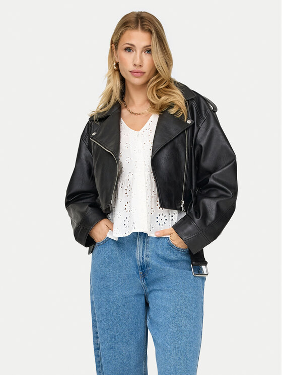 ONLY Bunda z imitácie kože Vera 15321935 Čierna Regular Fit