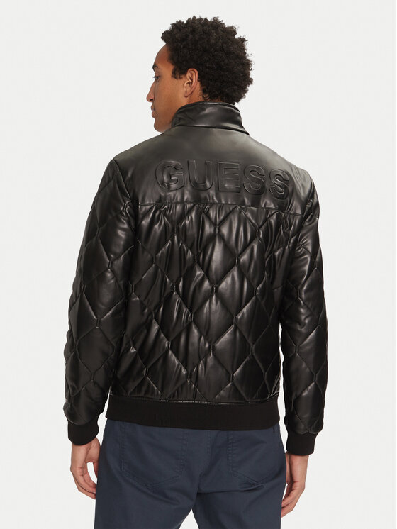 Guess Guess Bunda z imitácie kože M4BL28 WGJ60 Čierna Regular Fit
