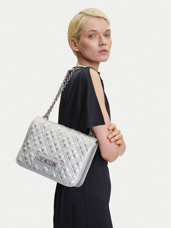 LOVE MOSCHINO LOVE MOSCHINO Ročna torba JC4000PP1MLA196B Srebrna